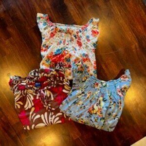 Lot of 3-Womens Patterned Boho Shirts Size XL